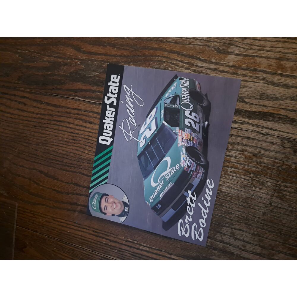 VTG 1990 Brett Bodine Quaker State Racing Driver Card NASCAR King Racing Buick